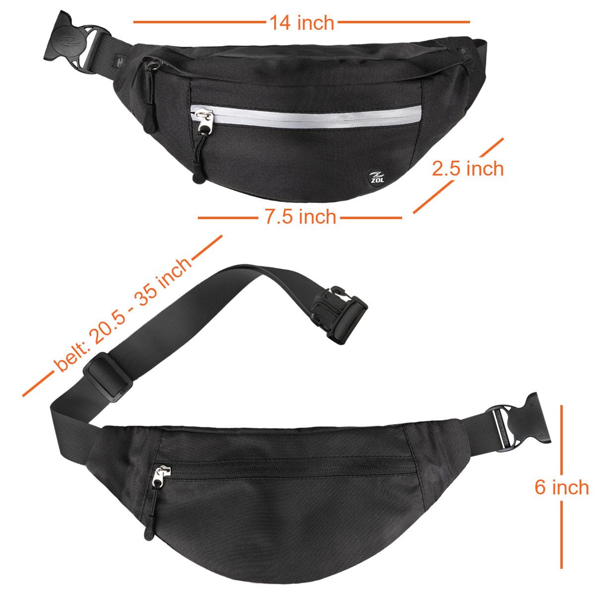 Zol Moda Waist Bag (Black) - Gafas Y Gafas
